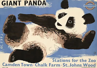 Vintage Poster Giant Panda London Zoo Tube Underground Travel Ad Art PRINT A3 A4 • £5.99