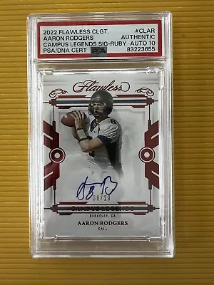 Aaron Rodgers 2022 Panini Flawless Collegiate Campus Legends  /25 PSA10 Auto • $375