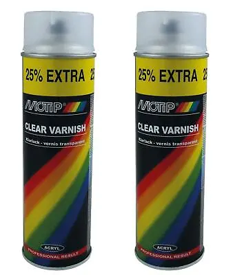 2 X Motip Matt Finish Clear Lacquer Varnish Acrylic Spray Paint Aerosol 500ml • £12.95