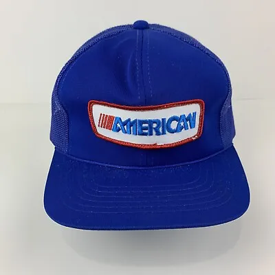 VTG American Trucking Co Trucker Snapback Hat Cap 70s 80s Adult Red White Blue • $11.50