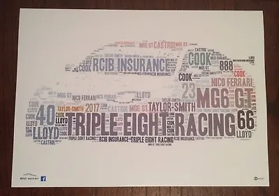 BTCC Triple Eight Racing MG6GT Taylor-Smith Cook Lloyd 2017 Word Art ~ A4 Poster • £4.75