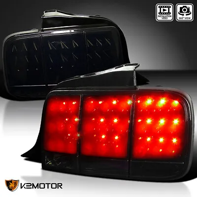 Black/Smoke Fits 2005-2009 Ford Mustang Sequential LED Tail Lights Left+Right • $168.38