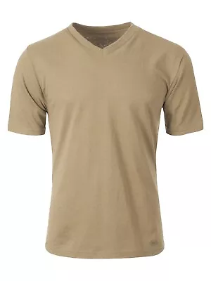$14.99 • Buy Mens V NECK T Shirts HEAVY Short Sleeve Sports Blank 5XL Solid Color Cotton Tee