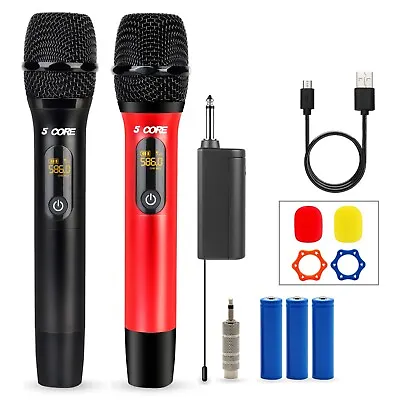 5Core UHF Wireless Dual Handheld Microphone System Set Rechargeable Karaoke • $38.99