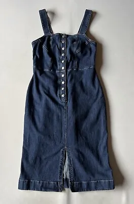 Country Road Dress Adult 12 Denim Blue Cotton Elastane  Womens Ladies • $59.99