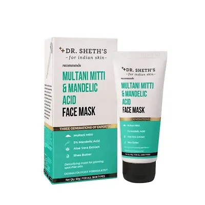 Dr. Sheth's Multani Mitti & Mandelic Acid Face Mask For Glowing Skin - 50gm • $14.83