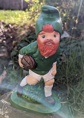 Rugby Playing Garden Gnome Ornament Statue Concrete Hand Painted Indoor Outdoor • £14.99