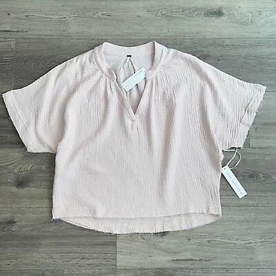 NEW Young Fabulous & Broke YFB Gauzy Dolman Short Sleeve Top Blush Pink Small • $54