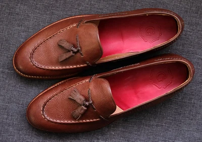 £75 • Buy Grenson Scott Leather Tassel Loafer - Brown Grain Size 9