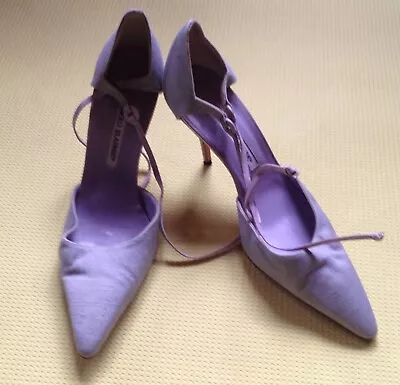 Manolo Blahnik Shoes Courts Purple Strappy • £85