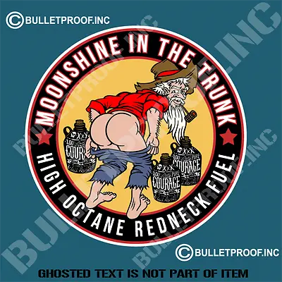 Moonshine In The Trunk Decal Sticker Retro Hot Rod Rat Rod Vintage Stickers • $3.54