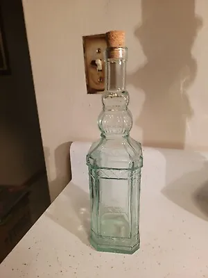 Pier One Square Vintage-style Glass Bottle With Cork Stopper Spain • $19.99