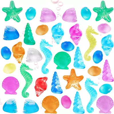 Acrylic Gems Little Mermaid Party Decorations 100 Pieces Plastic Sea Shells S • $9.99