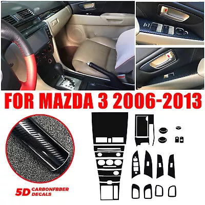 Carbon Fiber Car Interior Center Console Trim Sticker Film For Mazda 3 2006-2013 • $22.99