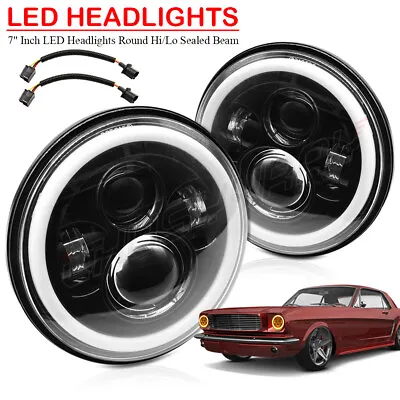 7 Inch BLACK Halo LED Headlights Fit 2002-2006 Mercedes Benz W463 G Class Wagon • $89.99