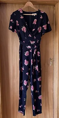 SHOWPO Black Floral Belted Jumpsuit - Size 8 • $12