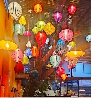 Set 16 Vietnamese Silk Lanterns 35cm For Restaurant Decoration Home Lamp • $112