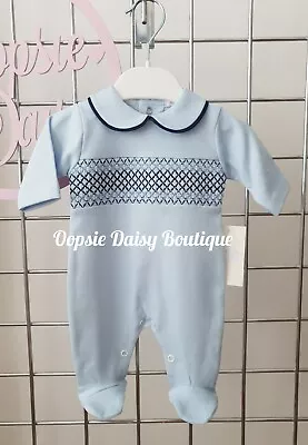 £14.99 • Buy Boys Soft Cotton Smocked Spanish Romper