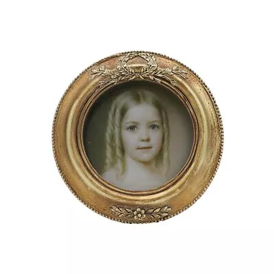 Small Vintage 3x3 Round Picture Frame Mini Antique Ornate Circle Photo Frame... • $23.26