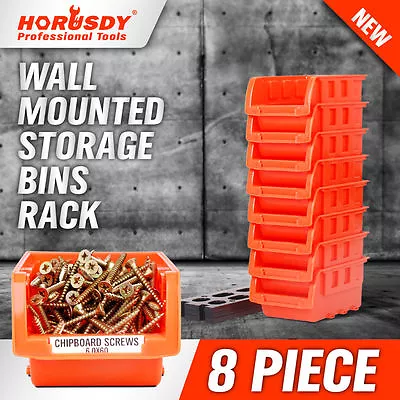 $18.99 • Buy Wall Mounted Bins Rack Storage Parts Organiser Tool Holder Tray Boxes With Board