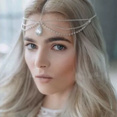 Celebrity Silver Rhinestone Hairband Head Chain Head Piece Festival Party UK STO • £4.80