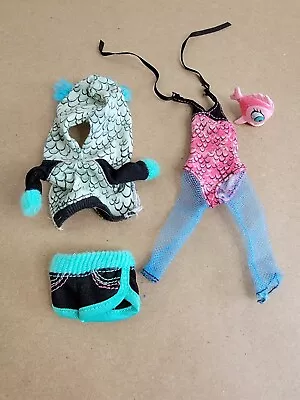 Monster High Doll Lagoona Blue 1st Wave Outfit Hoodie Jacket Shorts Bodysuit Pet • $26.24