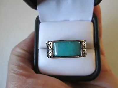 Mens Amazonite Stainless Steel Ring (Size 12) TGW 4.30 Cts. • $28.99
