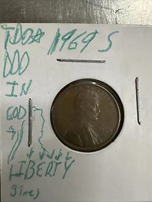 Rare 1969 S Double Die Obverse Lincoln Memorial Penny • $199.99