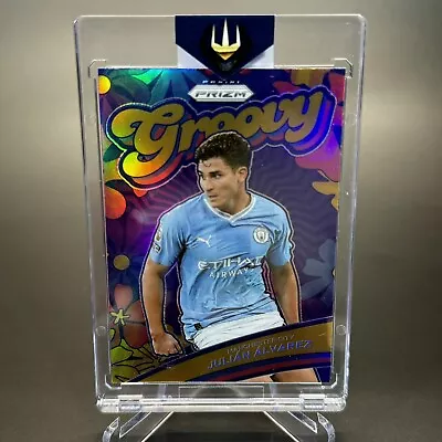 2023-24 Panini EPL Prizm Julian Alvarez Groovy Manchester City Rare Case Hit 1/1 • $69.99