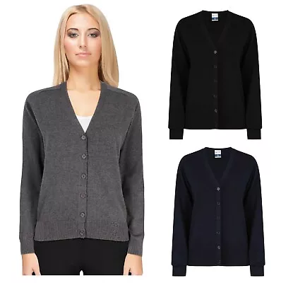 £5.95 • Buy Ladies Womens Cardigan Long Sleeve Warm Button Knitted Knit Size New Girls 