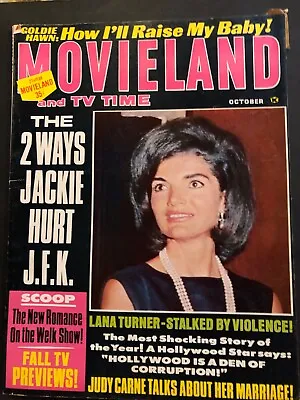 Movieland & TV Time Magazine - October 1969 - Jackie O Lana Turner Goldie Hawn • $5