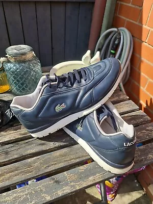 Mens Lacoste Sport Trainers Blue White Size 11 Good Condition • £7.99