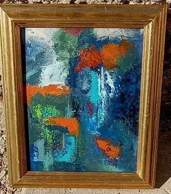 Abstract Expressionist Mid Century Modern Style Painting Modernist Brutalist... • $70