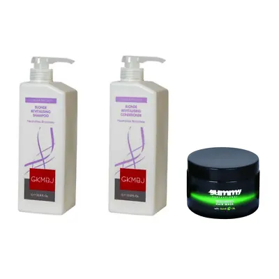 GKMBJ Blonde Revitalising Shampoo & Conditioner 1L + Gummy Olive Oil Mask 300ml • $74.94