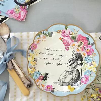 Alice In Wonderland Paper Plates | Mad Hatters Wedding Birthday Tea Party X12 • $9.33