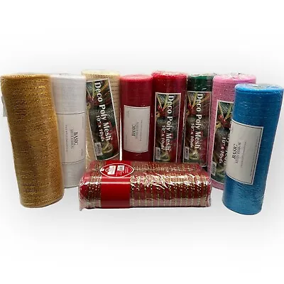 Deco And Other Craft Mesh Lot Of 10 Unopened Rolls Metallic And Basic Assorted • $19.50