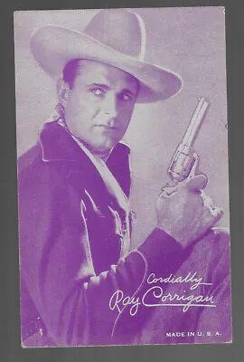 VINTAGE ARCADE MACHINE CARD - RAY CORRIGAN With Gun COWBOY MOVIE STAR • $3.50