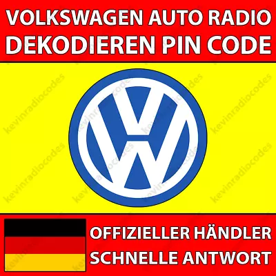 ✅vw Radio Decode Pin Code Golf Passat Polo Tiguan Rns 315 510 Rcd 300 510✅ • $5.34