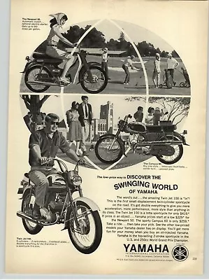 1966 Vintage Yamaha Sportcycle Print Ad Newport 50 Twin Jet 100 Campus 60 Photo • $9.99