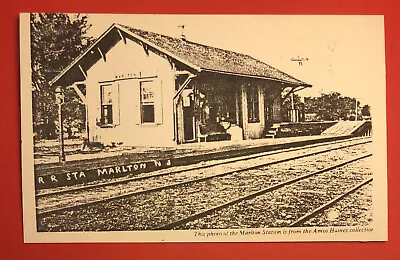 Railroad Station Marlton New Jersey Postcard • $4.25