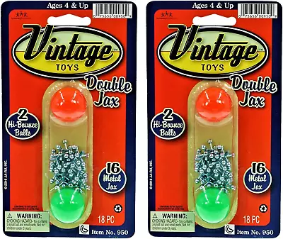 Vintage Metal Jacks Game Set Retro Toys (2 Packs) Jax Game With Two Bouncy Ball • $11.82