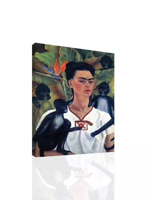 Frida Kahlo - Self Portrait With Monkeys  -  CANVAS Or PRINT WALL ART • $159