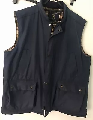 P.G.Fields Blue Waxed Vest Waistcoat Shooting Countrywear Gilet Sleeveless L • £12