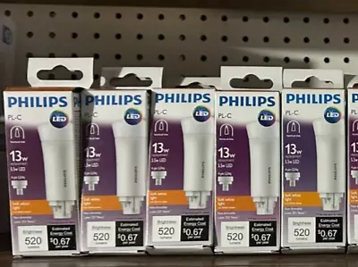 NEW 5-PACK Lot Philips 13W Eq Soft White PL-C 4-Pin G24Q LED Tube Light Bulb • $35.99