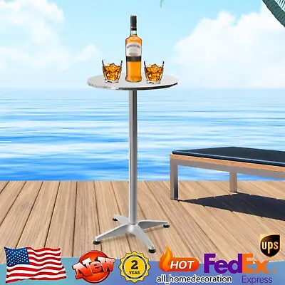 Pub Round Tall Folding Indoor/Outdoor Patio Party Metal Bar Height Dining Table • $63.65