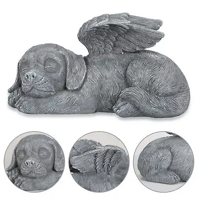 Angel Pet Statue Sleeping Dog/Cat In Angel's Wing Resin Home Garden Ornament AU • $15.75