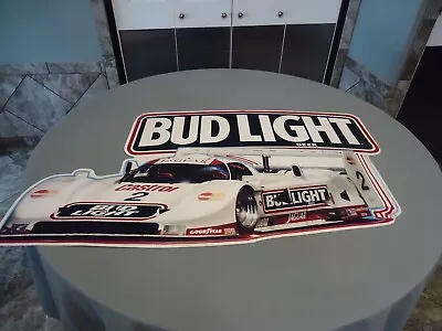 Vintage 1991 Anheuser Bush Metal Budlight Sign With Race Car #2 • $129.99