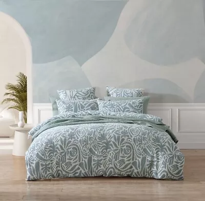 Logan And Mason Platinum Haven Quilt Cover Set Surf • $41.97