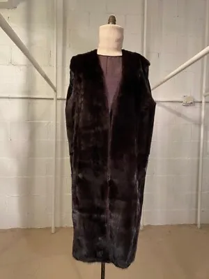 Natural  Ranch Mink Fur Overcoat-sleeveless-size 14 (vv95) *  Sale 2024* • $36.21