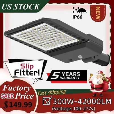 Outdoor LED Parking Lot Light Street Pole Fixture Dusk To Dawn Commercial (300W) • $148